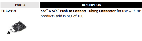 Connector -- Part#TUB-CON